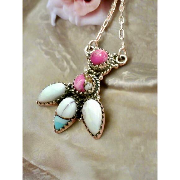 Cotton Candy Turquoise | Paperclip Necklace | 925 18-20” - Picture 4 of 6